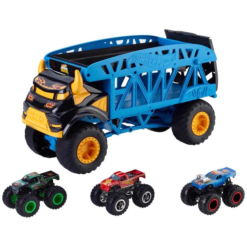 Hot Wheels - Monster Trucks Transporteur Monster Mover avec 3 Véhicules