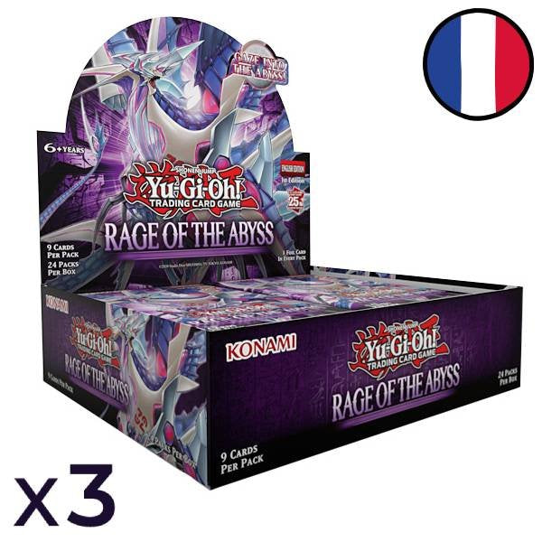 Jeu de cartes Yu-Gi-Oh! - 3 Boites de 24 Boosters Rage des Abysses